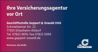 Anzeige Die Continentale Geppert & Oswald OHG